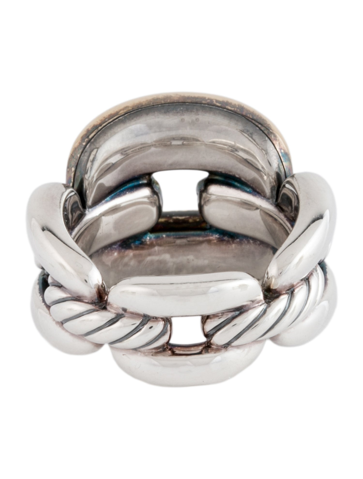 David Yurman Two-Tone Wellesley Chain Link Ring